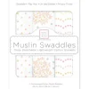 Swaddle Designs – 3Pk mantas de musselina, florais com brilho dourado