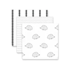 Swaddle Designs - 3Pk mantas de musselina, ouriço e caipira