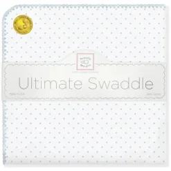 Swaddle Designs – Ultimate Swaddle Blanket, bolinhas, azul pastel