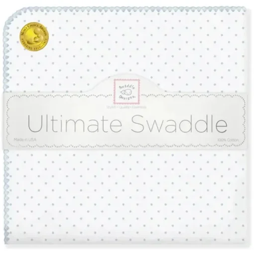 Swaddle Designs – Ultimate Swaddle Blanket, bolinhas, azul pastel