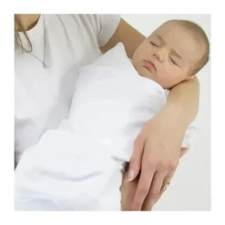 Swaddle Designs – Ultimate Swaddle Blanket, branco com acabamento em rosa pastel