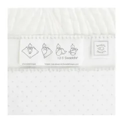 Swaddle Designs – Ultimate Swaddle Blanket, branco com acabamento em prata esterlina