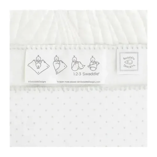 Swaddle Designs – Ultimate Swaddle Blanket, branco com acabamento em prata esterlina