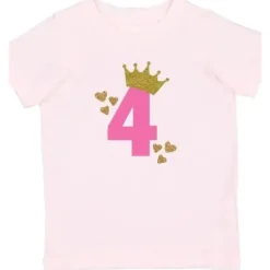 Sweet Wink - Camisa manga curta princesa para aniversário de 4 anos