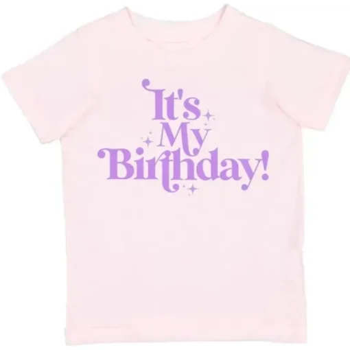 Sweet Wink – Camiseta de manga curta It's My Birthday para meninas e crianças