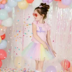 Sweet Wink – Camiseta de manga curta It's My Birthday para meninas e crianças