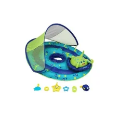 SwimWays - Baby Spring Float Activity Center Com Dossel | Flutuador de piscina para bebês