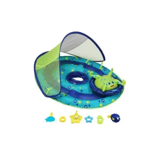 SwimWays - Baby Spring Float Activity Center Com Dossel | Flutuador de piscina para bebês