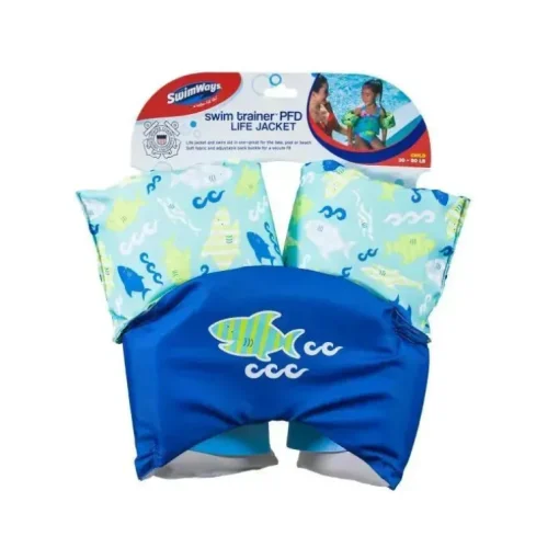 Swimways - Colete salva-vidas Blue Fish Swim Trainer 30-50LB