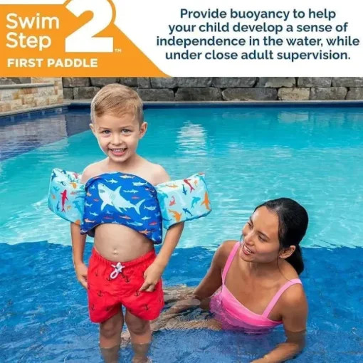 SwimWays - instrutor de natação, colete salva-vidas aprovado pela Guarda Costeira dos EUA, tubarão