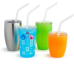 Tampas de canudinho e palha Munchkin para copos Miracle 360, conjunto de 3 peças