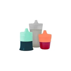Tampas e copos para canudos de silicone com bico confortável e universal Tomy