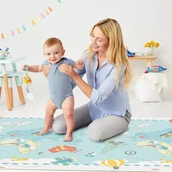 Tapete Reversível Skip Hop Doubleplay Pequenos Viajantes, Multicolorido