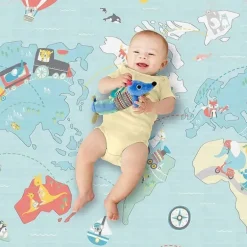 Tapete Reversível Skip Hop Doubleplay Pequenos Viajantes, Multicolorido