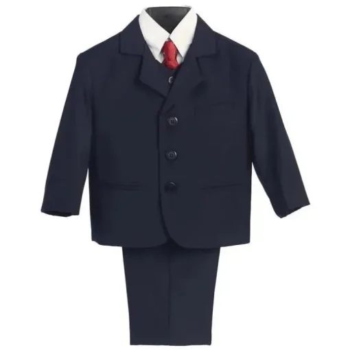 Terno Lito Boy's 3 botões, cinza claro, 5 peças
