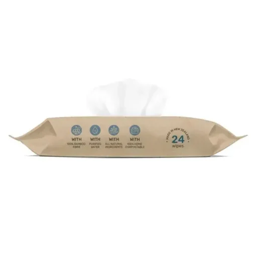 Terra - 24Ct Bamboo Water Wipes Pacote de viagem puro da Nova Zelândia