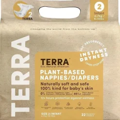 Terra - Fraldas 22Ct 85% Vegetais, Tamanho 2