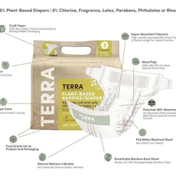 Terra - Fraldas 20Ct 85% Vegetais, Tamanho 3