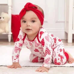 Tesa Babe - Macacão de bambu com corações de dia dos namorados para meninas
