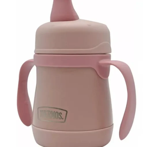 Thermos - 7 Oz. Stainless Steel Sippy Cup W/ Handles Simple Pastels, Rose