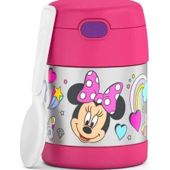 THERMOS - Frasco de comida isolado de aço inoxidável de 10 oz com colher, Minnie pré-escolar
