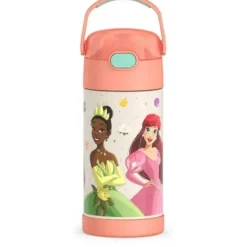 THERMOS - garrafa de canudo isolada de aço inoxidável de 12 onças, princesa