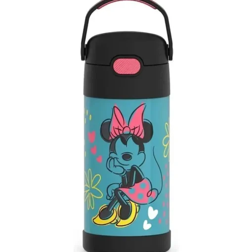 THERMOS - garrafa de canudo isolada de aço inoxidável de 12 onças, Minnie Mouse