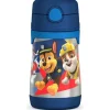 THERMOS - Garrafa de canudo de aço inoxidável com isolamento a vácuo de 10 onças, Paw Patrol Boy