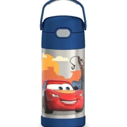 THERMOS - Garrafa de canudo de aço inoxidável com isolamento a vácuo de 12 onças, carros