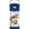 THERMOS - Garrafa de canudo de aço inoxidável com isolamento a vácuo de 12 onças, Jurassic World