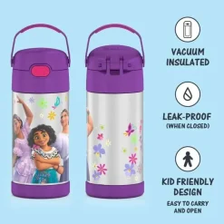 THERMOS - Garrafa de canudo isolada de aço inoxidável de 12 onças, Encanto