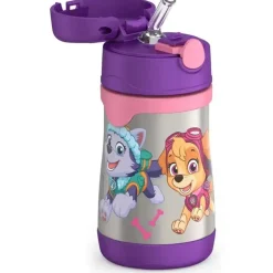 THERMOS - Garrafa de canudo de aço inoxidável com isolamento a vácuo de 10 onças, Paw Patrol Girl