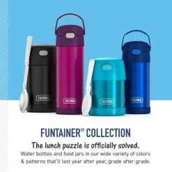 THERMOS - Garrafa de canudo de aço inoxidável com isolamento a vácuo de 12 onças, Jurassic World