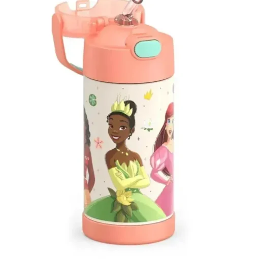 THERMOS - garrafa de canudo isolada de aço inoxidável de 12 onças, princesa