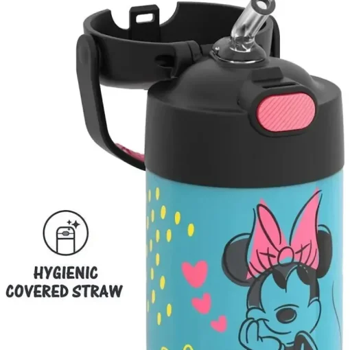 THERMOS - garrafa de canudo isolada de aço inoxidável de 12 onças, Minnie Mouse