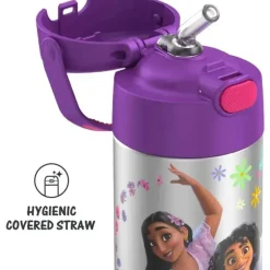 THERMOS - Garrafa de canudo isolada de aço inoxidável de 12 onças, Encanto