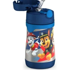 THERMOS - Garrafa de canudo de aço inoxidável com isolamento a vácuo de 10 onças, Paw Patrol Boy