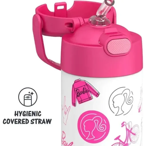 THERMOS - garrafa de canudo isolada de aço inoxidável de 12 onças, Barbie