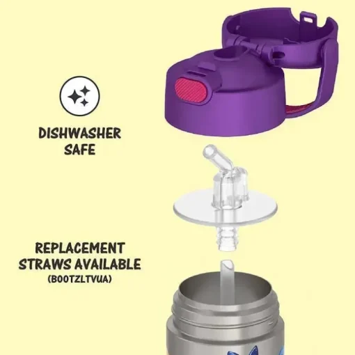 THERMOS - Garrafa de canudo isolada de aço inoxidável de 12 onças, ARCO-ÍRIS ALTO