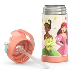 THERMOS - garrafa de canudo isolada de aço inoxidável de 12 onças, princesa
