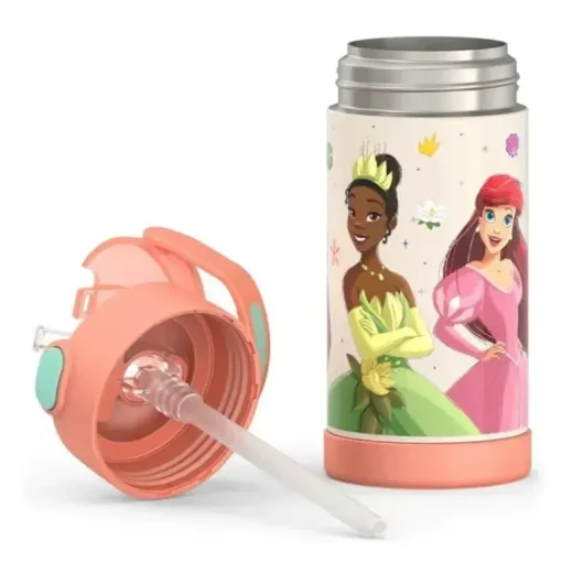 THERMOS - garrafa de canudo isolada de aço inoxidável de 12 onças, princesa