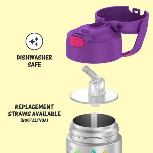 THERMOS - Garrafa de canudo isolada de aço inoxidável de 12 onças, Encanto