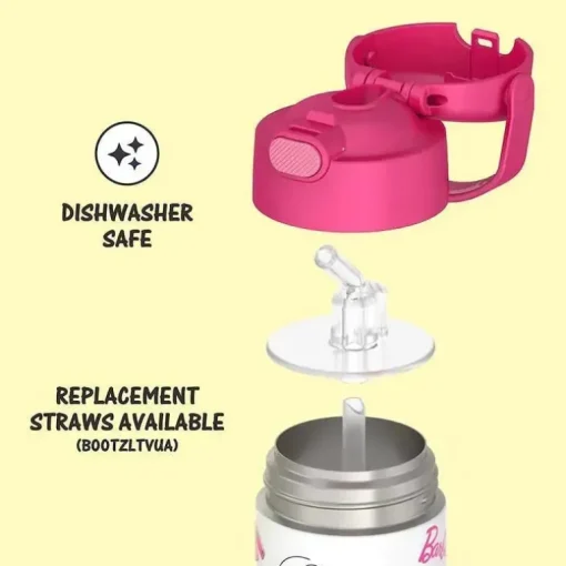 THERMOS - garrafa de canudo isolada de aço inoxidável de 12 onças, Barbie