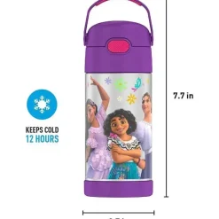 THERMOS - Garrafa de canudo isolada de aço inoxidável de 12 onças, Encanto