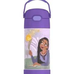 THERMOS - Garrafa de palha de aço inoxidável com isolamento a vácuo de 12 onças, Wish
