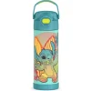 THERMOS - Garrafa de palha de aço inoxidável com isolamento a vácuo de 16 onças, Stitch