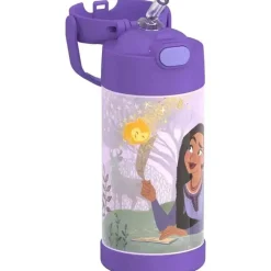 THERMOS - Garrafa de palha de aço inoxidável com isolamento a vácuo de 12 onças, Wish