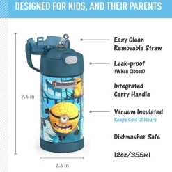 Thermos - 12Oz. Funtainer® Water Bottle W/ Straw, Despicable Me 4 Movie