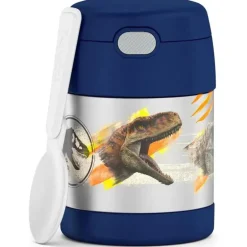 THERMOS - Pote de alimentos com isolamento a vácuo de aço inoxidável com colher, 10 oz, Jurassic World
