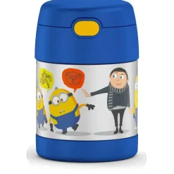 THERMOS - Pote de alimentos com isolamento a vácuo de aço inoxidável com colher, 10 oz, Minions